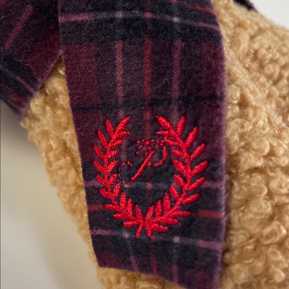 PINK Victoria's Secret Tan Dog Plush with Plaid Scarf - Picture 3 of 4